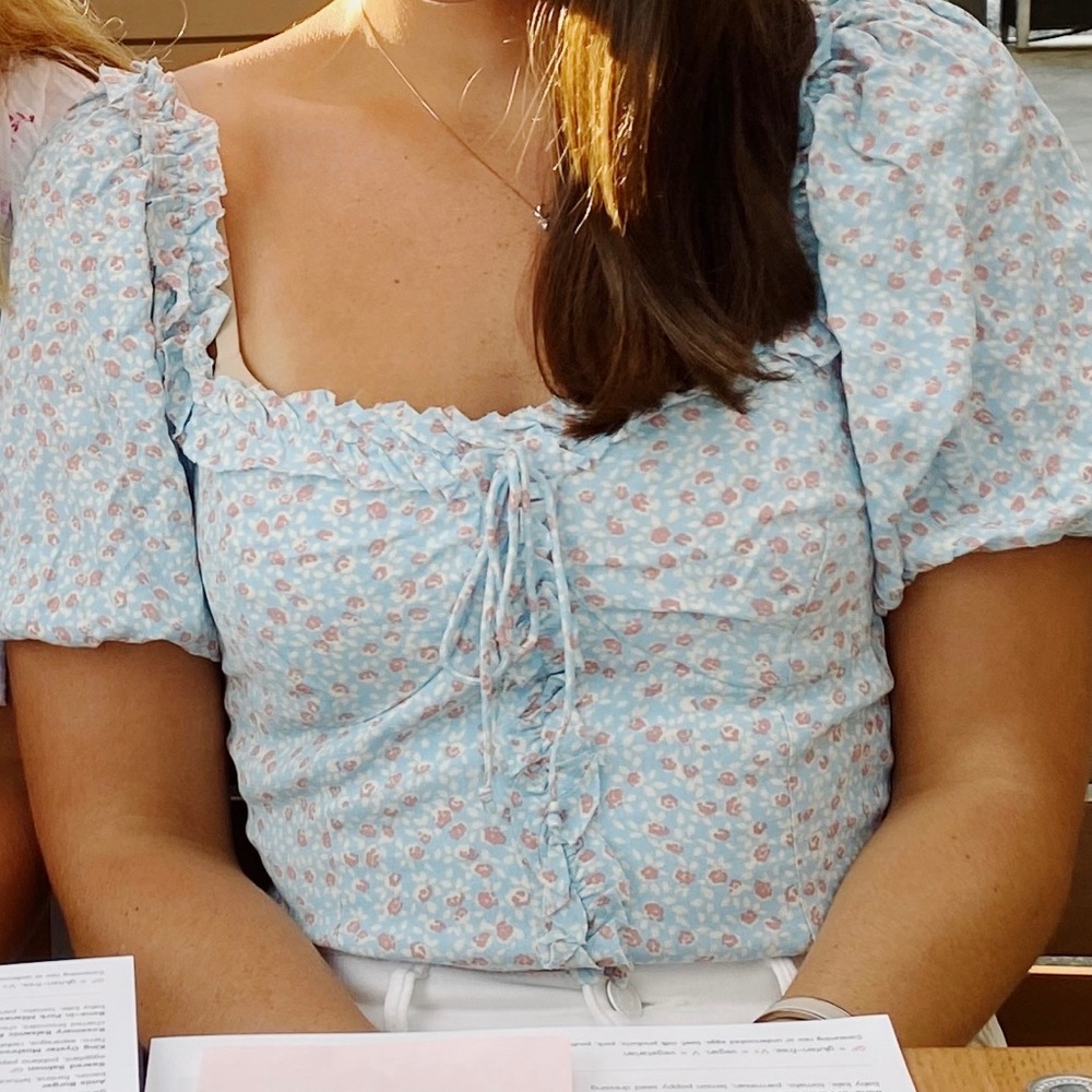 Blue and pink cutest boutique top